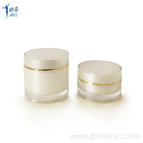 Wide Mouth Double Wall Cylinder Acrylic Cream Jar